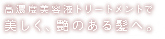 高濃度美容液トリートメントで美しく、艶のある髪へ。